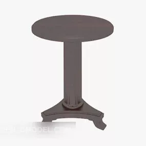 Solid Wood Sofa Side Table 3d model