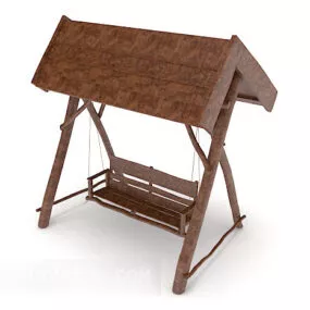 Solid Wood Swing 3d model