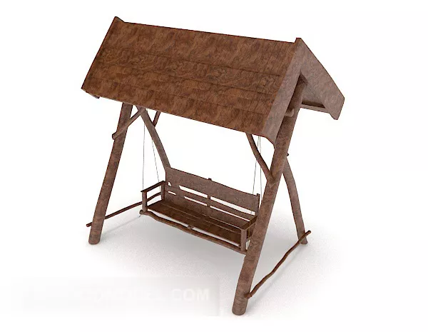 Solid Wood Swing 3d model Solid Wood Swing 3d model