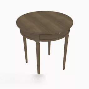 Solid Wood Traditional Sofa Side Table 3d model