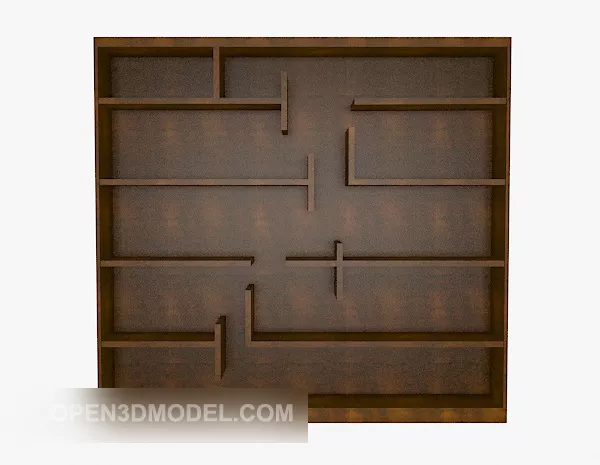 Black Bookcase With Drawers 3d model