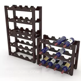 Solid Wood Wine Rack 3d model