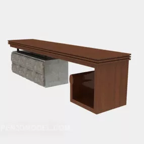 Solid Wood Writing Desk 3d model