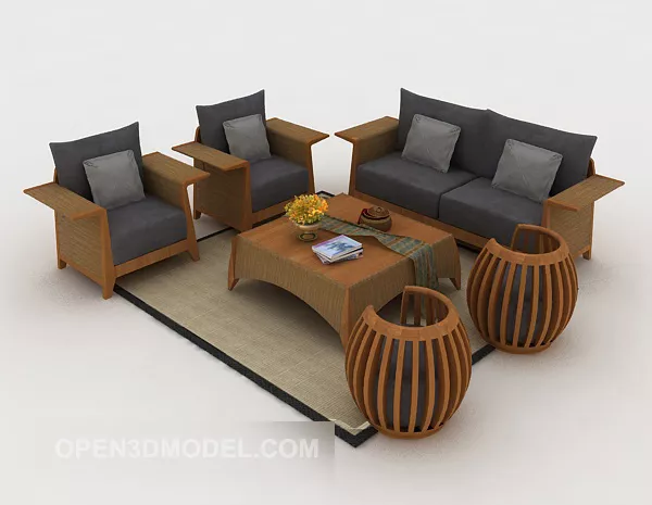 Southeast Asia Combination Sofa 3d model Southeast Asia Combination Sofa 3d model