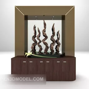 Southeast Asia Side Cabinet With Decoration 3d model