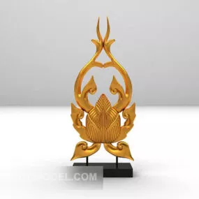 Carving Sculpture Floral Shaped 3d model