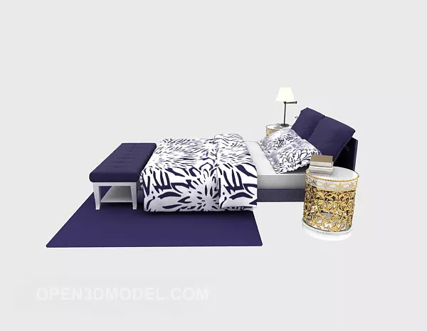 Southeast Asia Elegant Double Bed 3d model Southeast Asia Elegant Double Bed 3d model