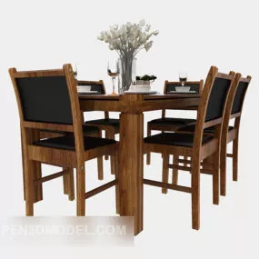 Southeast Asia Dining Chairs Table Furniture 3d model