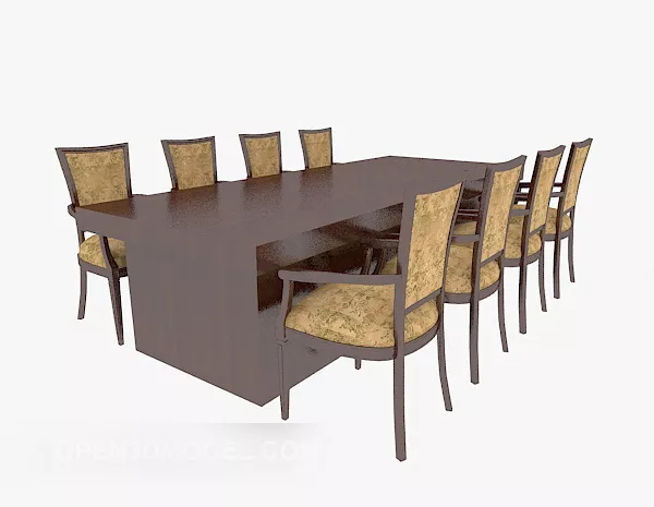 Antique Dining Chairs Set 3d model
