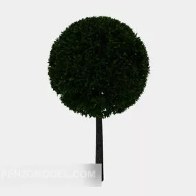 Spherical Green Tree Decoration 3d model