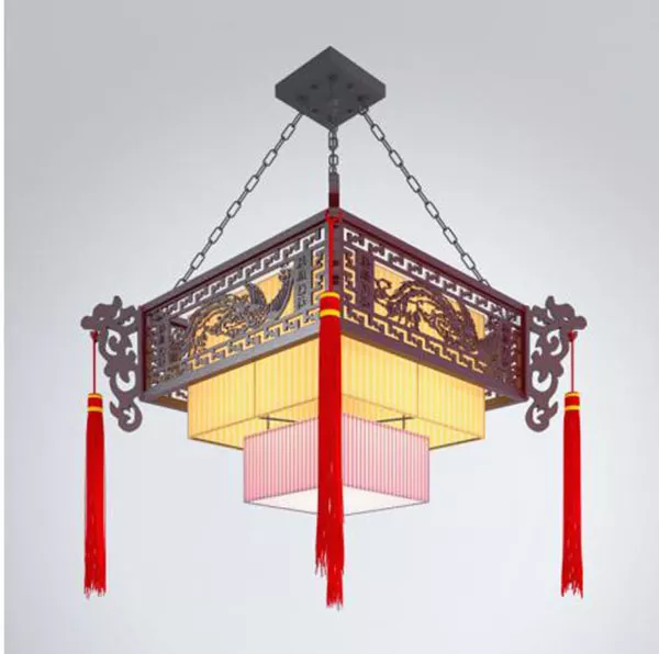 Square Chinese Chandelier 3d model Square Chinese Chandelier 3d model