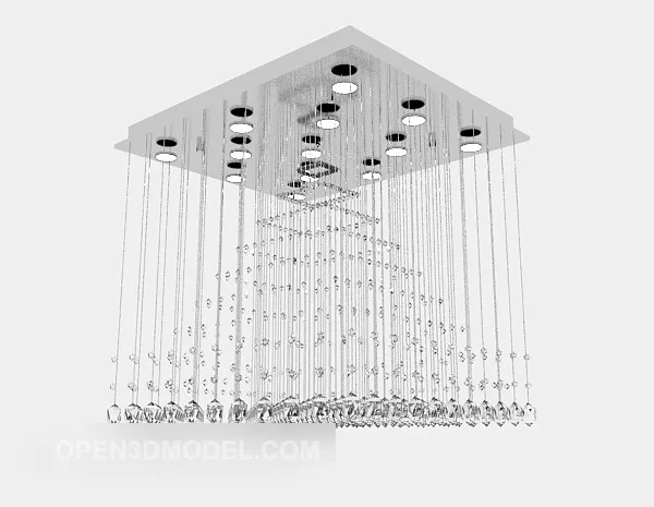Square Home Chandelier Drop Diamonds 3d model Square Home Chandelier Drop Diamonds 3d model