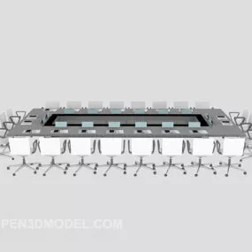 Square Large Conference Table 3d model