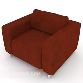 Square Red Simple Single Sofa 3d model
