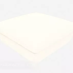 Square Rice White Sofa Stool 3d model