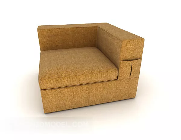 Brown Fabric Square Single Sofa 3d model Brown Fabric Square Single Sofa 3d model