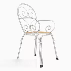 Stainless Steel Armchair Antique Shaped 3d model