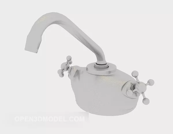 Kitchen Stainless Steel Tap 3d model Kitchen Stainless Steel Tap 3d model