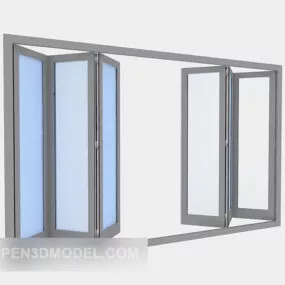 Stainless Steel Glass Window 3d model