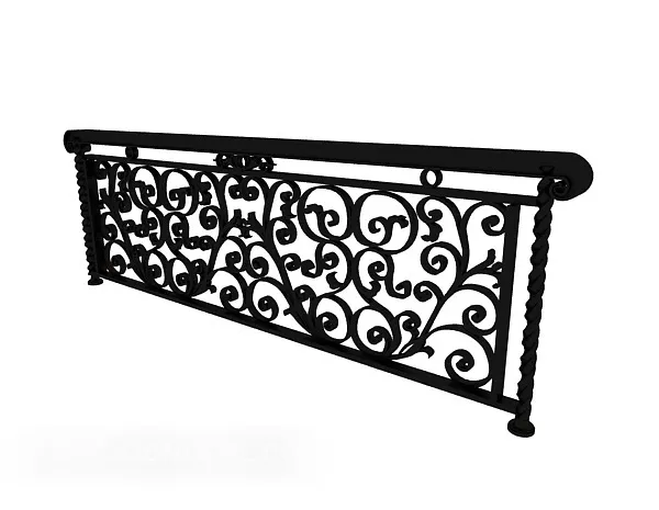 Spiral Stair Antique Rails 3d model