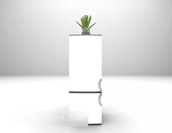 Retro Refrigerator 3d model