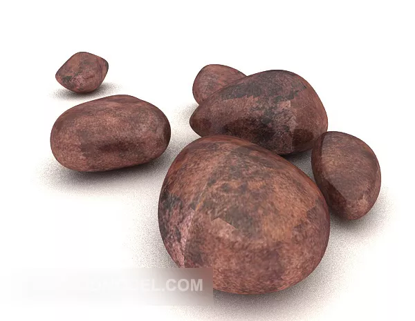 Garden Stone With Carved Text 3d model