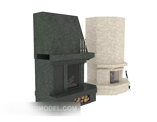 Stone Home Fireplace 3d model Stone Home Fireplace 3d model
