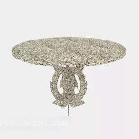 Outdoor Stone Round Table 3d model