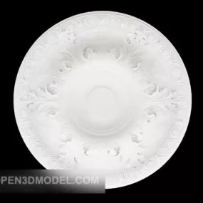Decor Of Circle Plaster Plate 3d model
