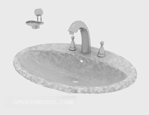 Hotel Washbasin With Dual Mirror 3d model