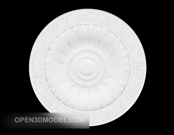Circle White Plaster Plate Design 3d model Circle White Plaster Plate Design 3d model