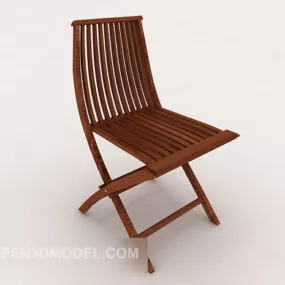 Streamlined Solid Wood Home Chair 3d model