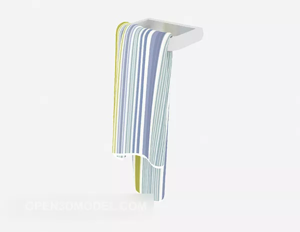 Striped Towel 3d model Striped Towel 3d model