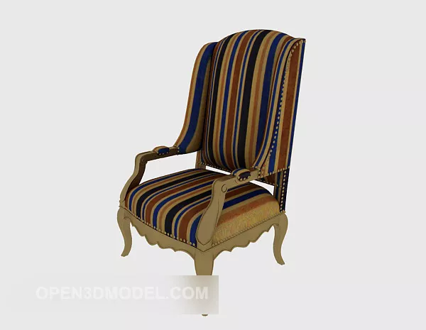 Striped Cloth Home Chair 3d model Striped Cloth Home Chair 3d model