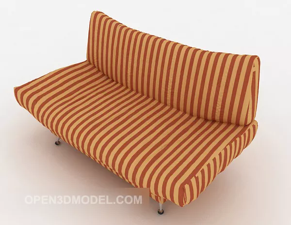 Striped Double Sofa 3d model Striped Double Sofa 3d model