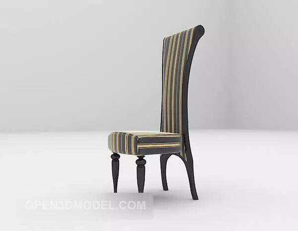 High Back Home Chair Striped Fabric Pattern 3d model High Back Home Chair Striped Fabric Pattern 3d model