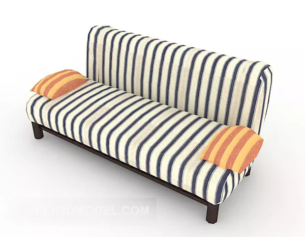 Striped Pattern Fabric Sofa 3d model Striped Pattern Fabric Sofa 3d model