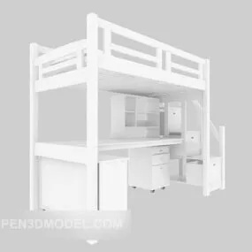 Student Dormitory Bed Furniture 3d model