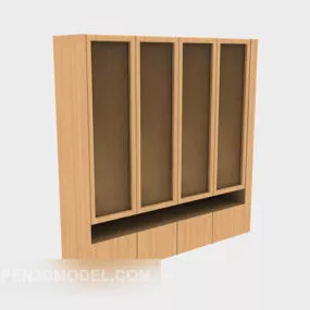 Study Room Bookcase Wooden 3d model