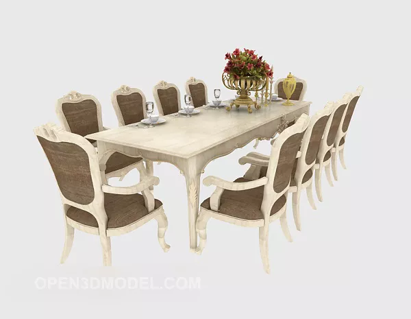 Stylish European Table Chair 3d model Stylish European Table Chair 3d model