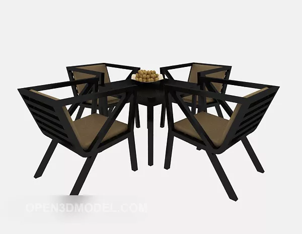 Stylish Casual Table Chair Set S 3d model Stylish Casual Table Chair Set S 3d model