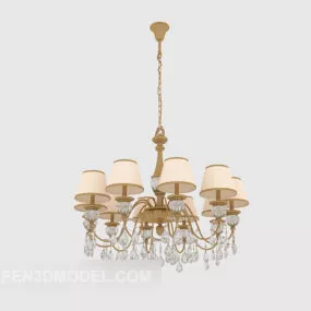 Stylish Generous Gold Chandelier 3d model