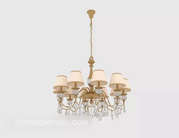 Stylish Generous Gold Chandelier 3d model Stylish Generous Gold Chandelier 3d model