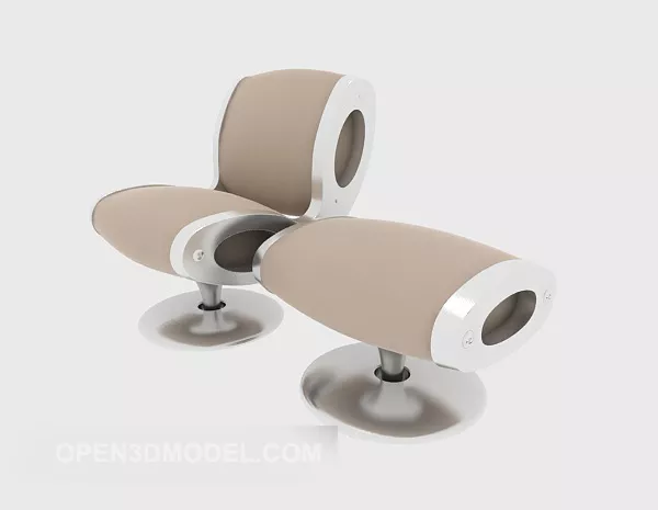Stylish Lounge Chair Settool 3d model Stylish Lounge Chair Settool 3d model