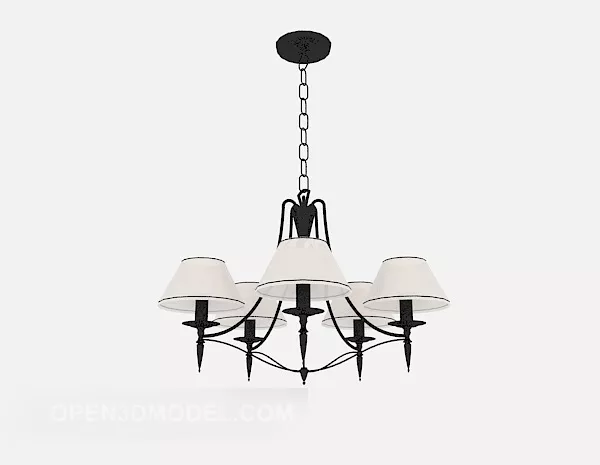 White Shade Stylish Chandelier Minimalist 3d model White Shade Stylish Chandelier Minimalist 3d model