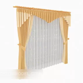Stylish Minimalist Curtain 3d model