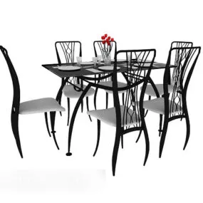 Stylish Modern Minimalist Dining Table 3d model
