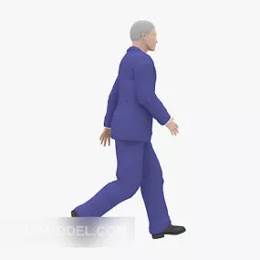 Blue Suit Men Character 3d model