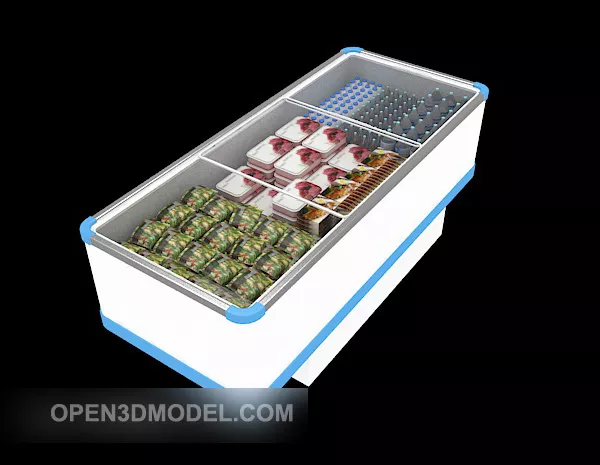 Double Door Refrigerator White Color 3d model