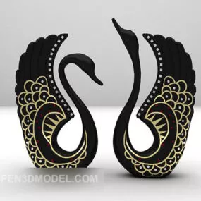 Swan Swing Sculpture Decorative 3d model